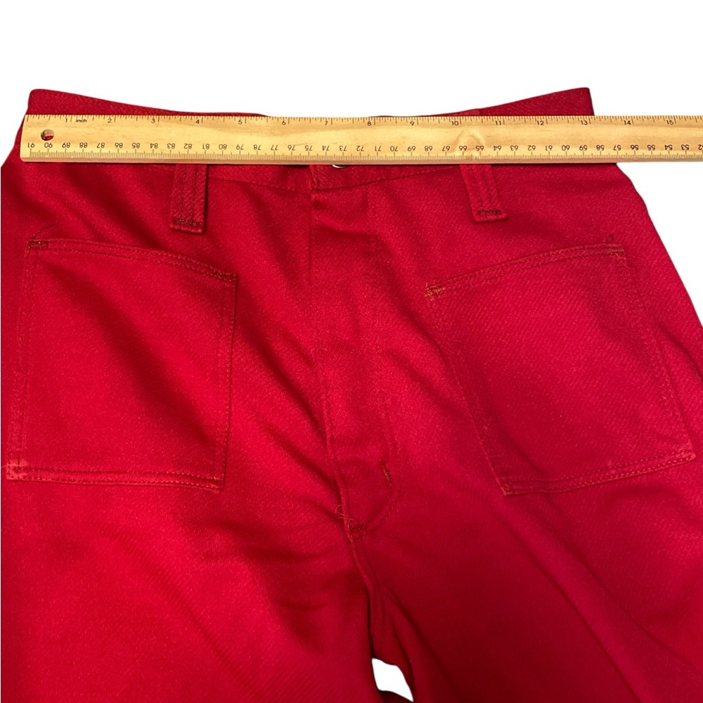 Vintage 60s/70s Wrangler Ladies Red High Waist Wide Leg Slacks - Picture 3 of 8